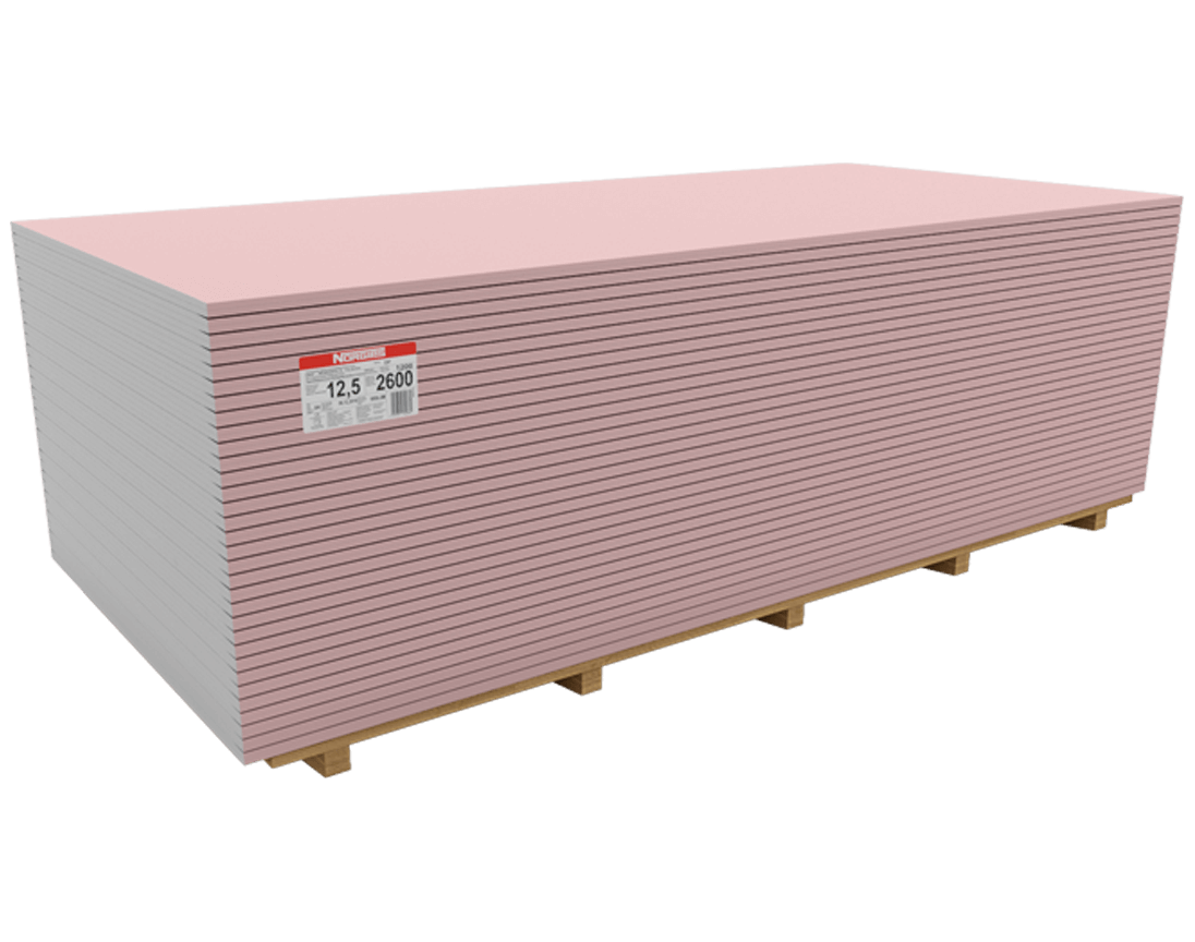 NORGIPS gipszkarton lemez, tűzgátló, 12,5 mm és 15 mm vastag